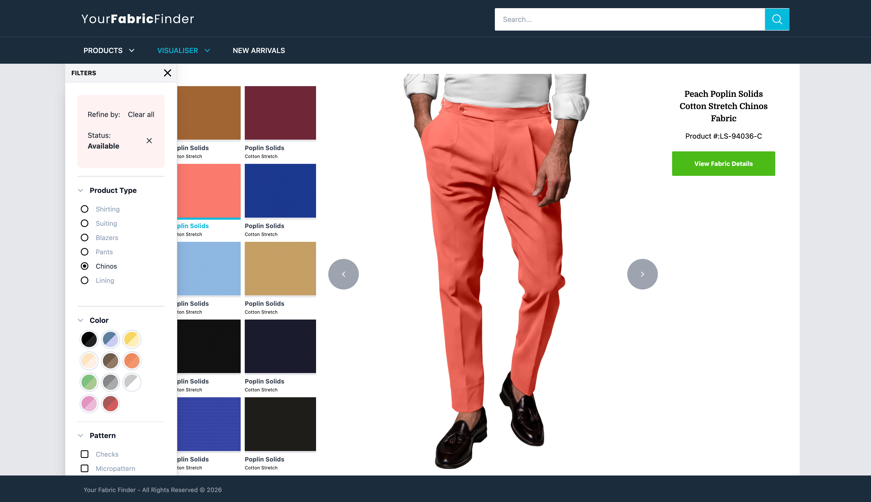 Sitio web de Your Fabric Finder